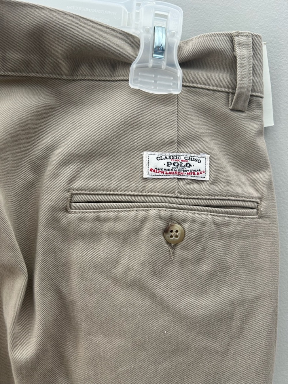 NWT Polo Ralph Lauren 34x32 Khaki Chino Classic Fit Pleated Tan Pant Trouser - Picture 7 of 7